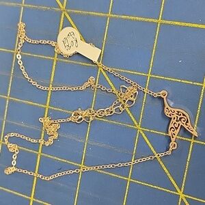 Rose Gold Tone Bird Dove 22" +2" Extension Necklace